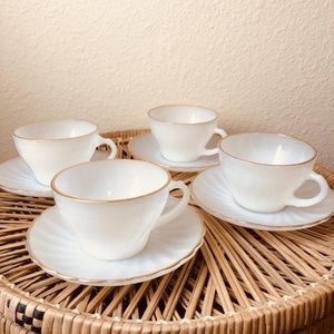 Vintage Anchor Hocking Fire King Teacup Set of 4